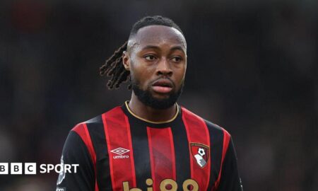 Antoine Semenyo in action for Bournemouth against Chelsea on 6 December