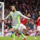 Rayan Cherki celebrates at Nottingham Forest