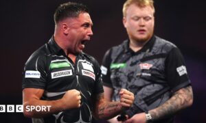 Gerwyn Price celebrates
