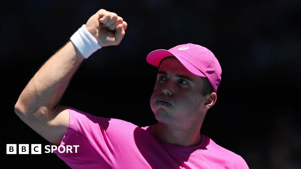 Arthur Fery celebrates his first-round win at the 2026 Australian Open