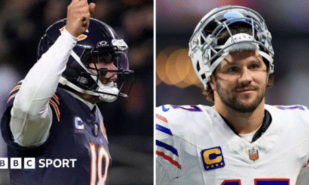 Sam Darnold of the Seattle Seahawks and 49ers counterpart Brock Purdy