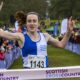 Laura Muir reaches the finish line in Falkirk
