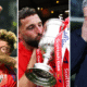 Queen's Park players celebrating, Graeme Shinnie kissing Scottish Cup and Jim Goodwin