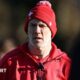 Head coach Steve Tandy watches Wales train
