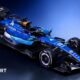 A graphic representation showing Williams' 2026 livery on what the team describe as "a simplified version of the 2026 car"