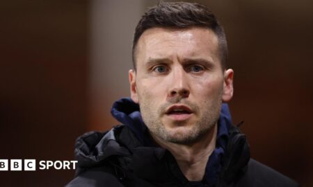 Mat Sadler on the touchline