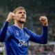 Everton midfielder Kiernan Dewbury-Hall celebrates a goal in the 3-2 Premier League win at Newcastle United on 28 February 2026