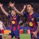 Joao Cancelo of FC Barcelona protests during the UEFA Champions League