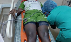 Basangwa rushed to hospital in a Toyota Land Cruiser as Specific and NEC hearth blanks