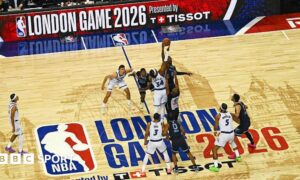 Tip off during Orlando Magic v Memphis Grizzlies in the NBA London game