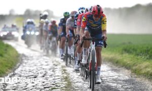 Lucinda Brand competes at Paris-Roubaix