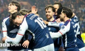 Falkirk players celebrating
