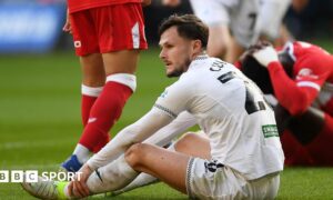 Liam Cullen during Swansea's draw with Middlesbrough