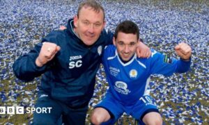Sandy and Nicky Clark celebrate winning the 2013 Challenge Cup for Queen of the South