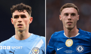 A split picture of Phil Foden and Cole Palmer