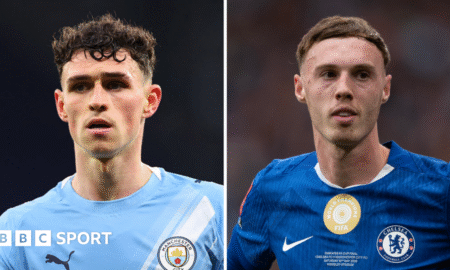 A split picture of Phil Foden and Cole Palmer