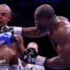Daniel Dubois lands a punch on a bloodied Fabio Wardley