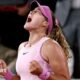 Mirra Andreeva celebrates reaching the French Open final