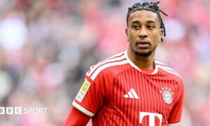 Michael Olise in action for Bayern Munich during the 2025-26 season