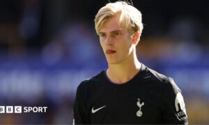 Spurs midfielder Lucas Bergvall
