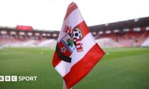 A Southampton flag at St Mary's Stadium