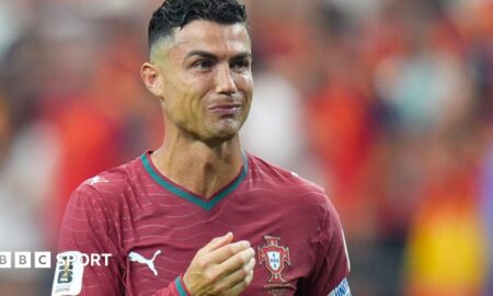 Ronaldo's touch map in 90 minutes against Spain