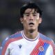 Takehiro Tomiyasu playing for Crystal Palace during a pre-season friendly against AlUla in 2026