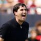 Andoni Iraola shouts instructions at his Liverpool players during a pre-season friendly against Leeds
