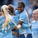 Manchester City celebrate victory over Birmingham City